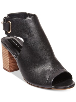 

Женские черные кожаные шлепанцы STEVEN Venuz с круглым носком на блочном каблуке, размер 7,5 м, Черный, VENUZ