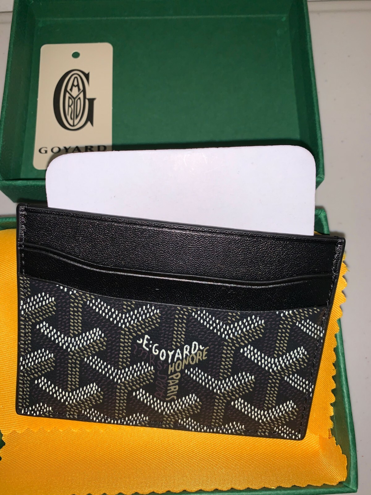 goyard card holder black