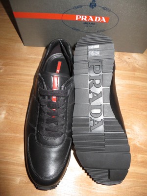 prada milano dal 1913 calf plume nero leather shoes sneakers