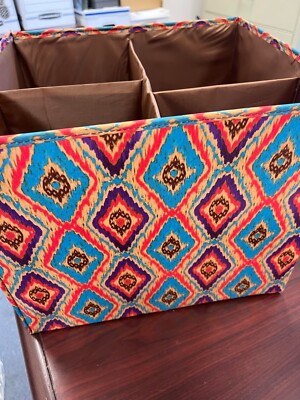 Lot of 3 Joy Mangano Collapsible Chic Organize-It-All Storage Cubes IKAT