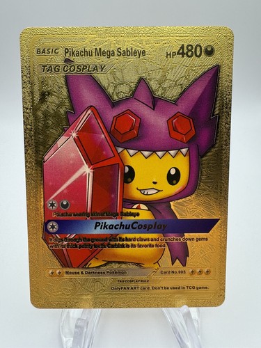 Pikachu Mega Sableye & Morpeko V 2枚セット Pikachu Mega Sableye Cosplay Silver Foil Fan Art Pokemon