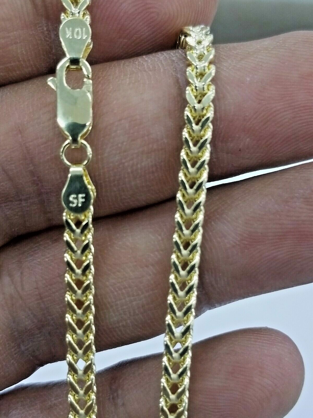 Pre-owned Captain Bling 10kt Franco Yellow Gold Necklace - Premium Diamond Cut, Brand New, Real Gold