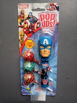 Marvel Pop Ups Chupa Chups Captain America Lollipops Lot of 2 