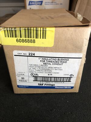 50- Thomas & Betts 224  Rigid Threaded Conduit Insulating Bushing 1 