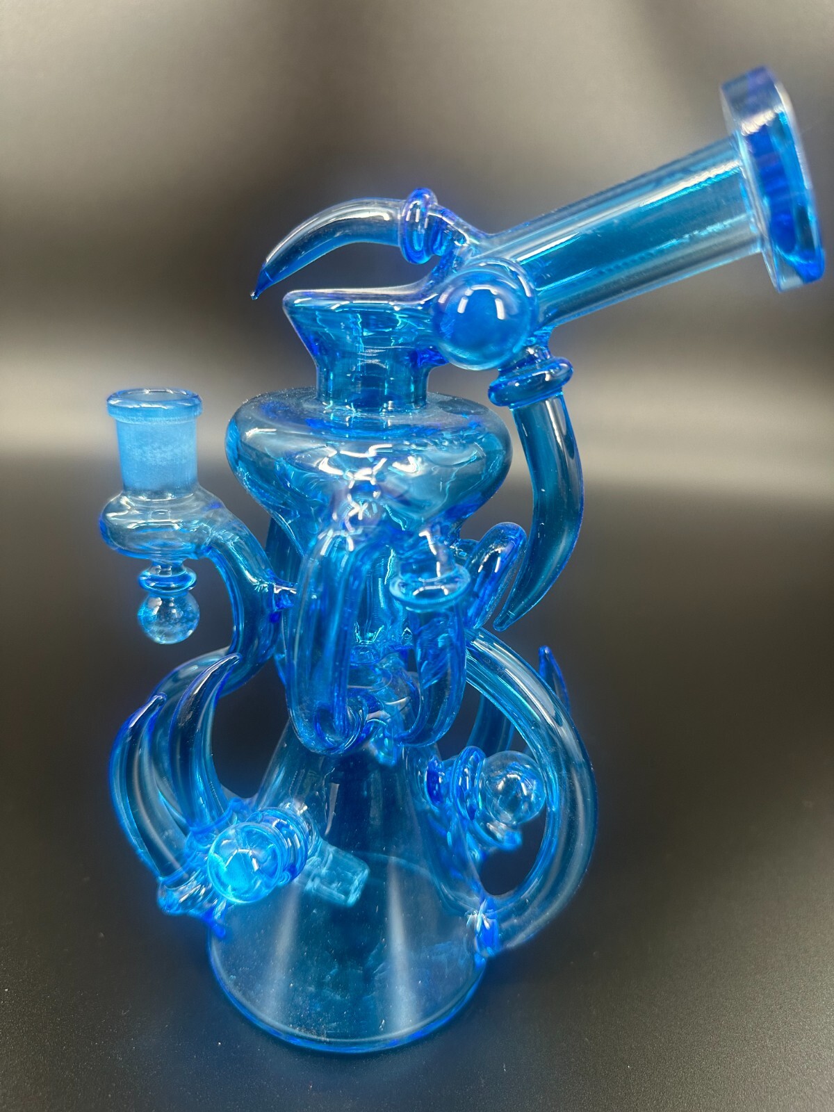 8.5 "  Bong ALIEN Glass Water Pipe Blue MONSTER USA