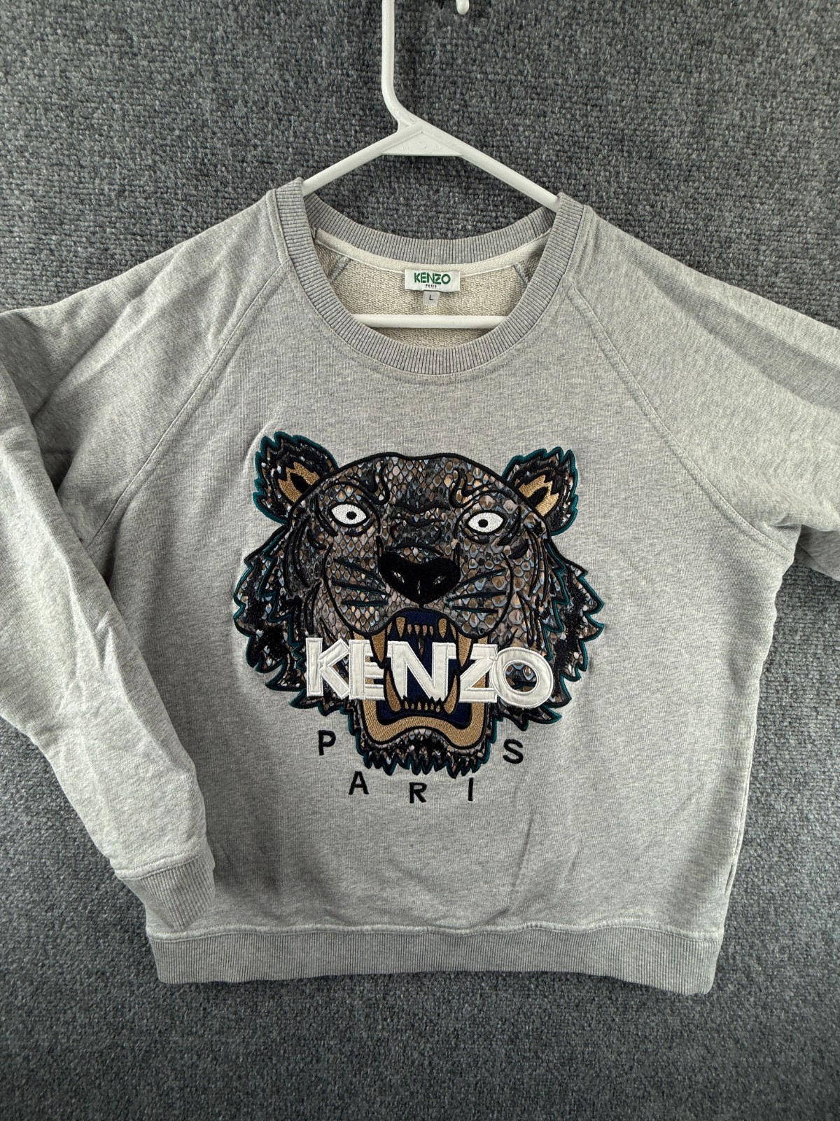 KENZO Paris Sweatshirt Pullover Graphic Print Long Sleeve Large