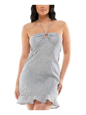 БЕЗМОЛВНОЕ женское короткое платье без рукавов с белым галстуком и уплотнительным кольцом на подоле L