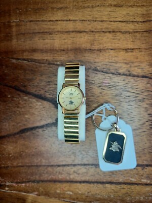 Anheuser Busch Employee Watch Ladies Caravelle Bulova with Keychain NEW