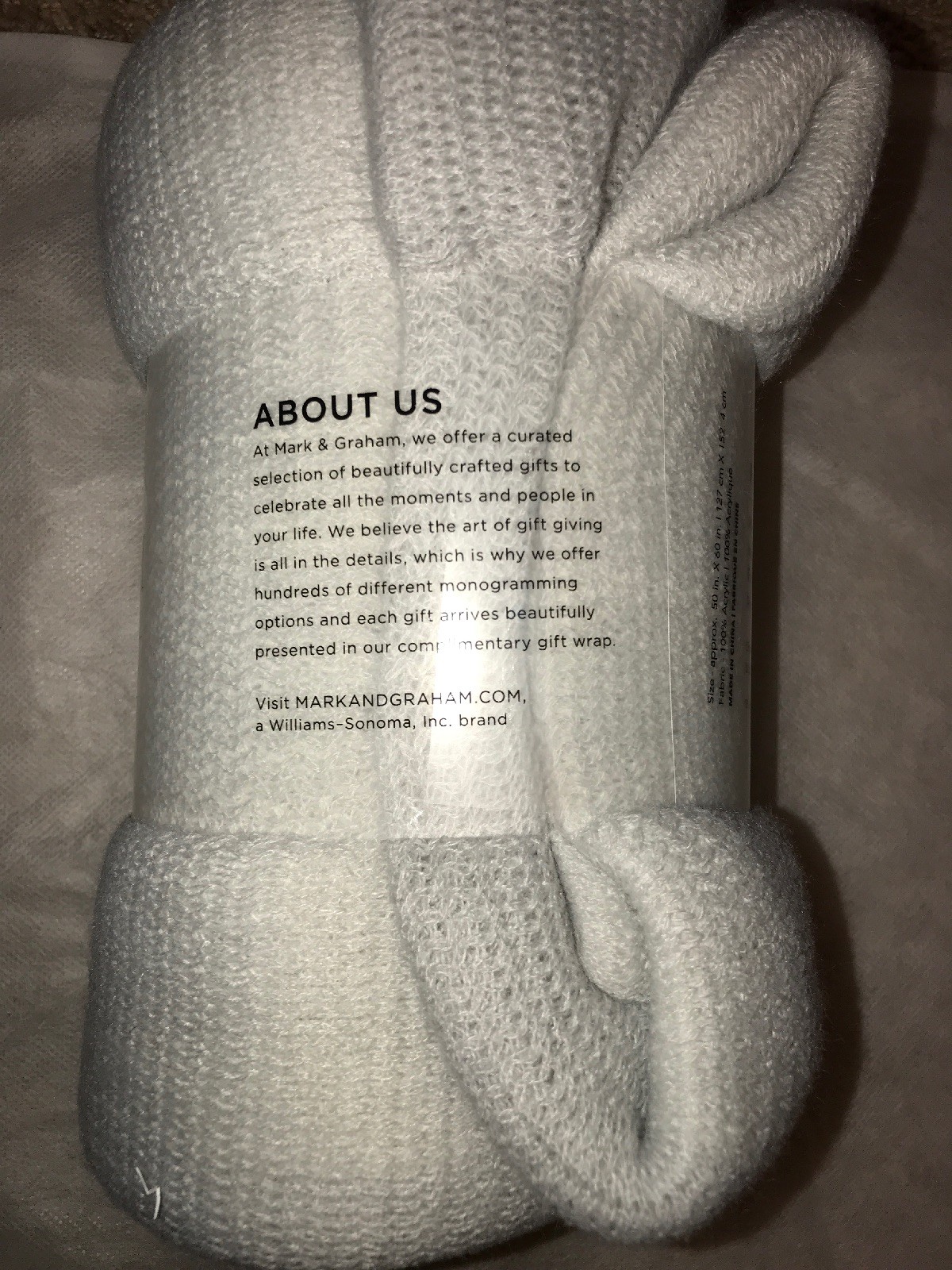 Mark & Graham Colorblock Soft Throw Blanket in Gray/Ivory 50 x 60