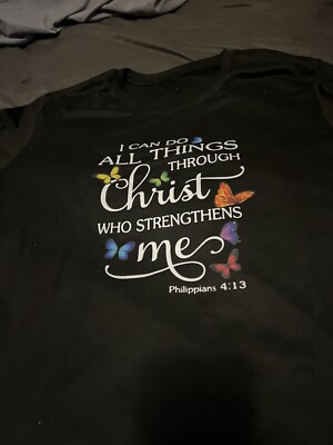 I can do all things through  Christ which Strengthens Me, Christian T-Shirt,M.