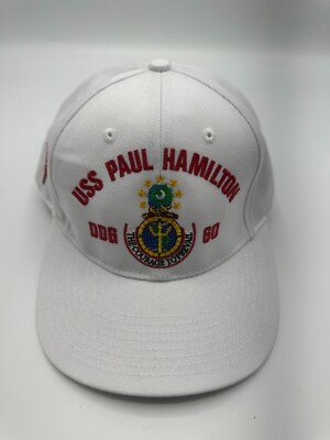 The Corps USS Paul Hamilton DDG 60 MTT Logo White Baseball Cap Hat One Size