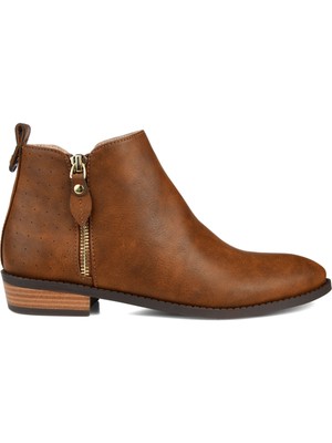

JOURNEE COLLECTION Женские коричневые ботильоны Ellis с миндальным носком на блочном каблуке, Коричневый, ELLIS-BOOTIE