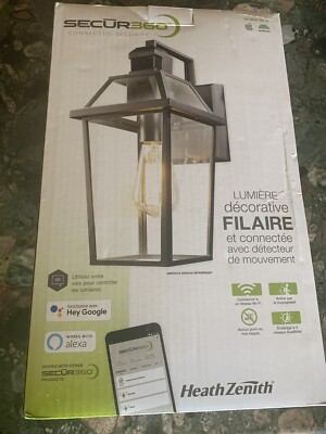 SECUR360 WiFi, Wired, Voice Activated Motion Sensor Outdoor Sconce Black