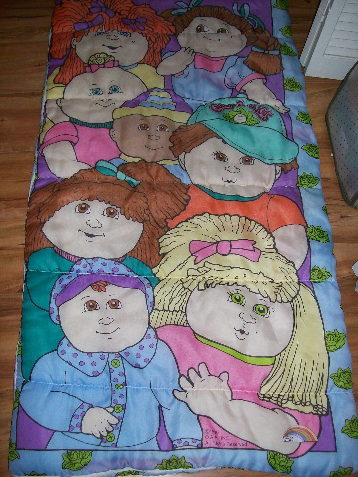 RARE Vintage 1990 Cabbage Patch Doll  Children's Sleeping Bag 30 x 55