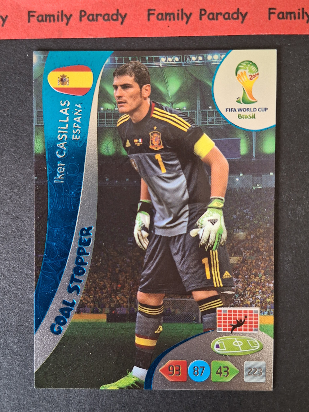 Iker Casillas Goal Stopper Panini Adrenalyn Card World Cup