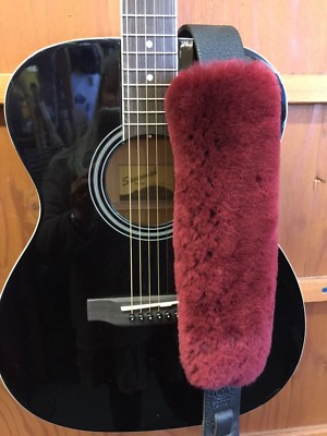 REAL SHEEPSKIN Shoulder Strap PAD for Guitar, Banjo, musical instrument Slings