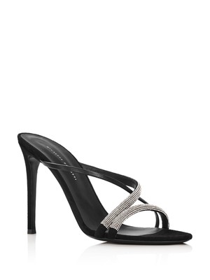 

Женские черные кожаные сандалии без шнуровки GIUSEPPE ZANOTTI Kanda Stiletto, Черный, I900029A