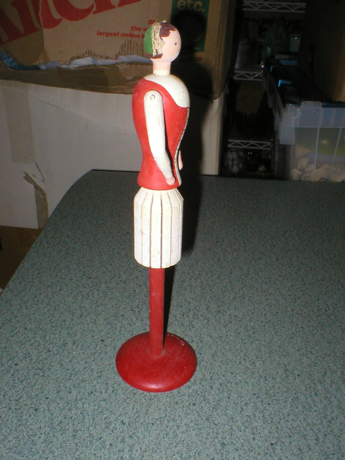 Vintage Smaland Swedish Sweden Bendable Arms Wood Woman Mannequin 10 3/8