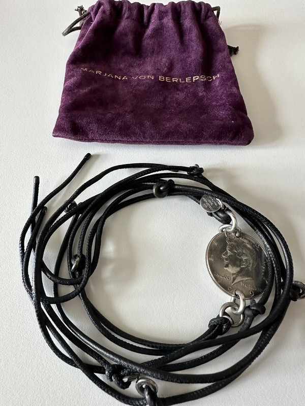 Marjana Von Berlepsch Wickelarmband Leder 1969 Half Dollar MÃ¼Nze 925 Kennedy 289