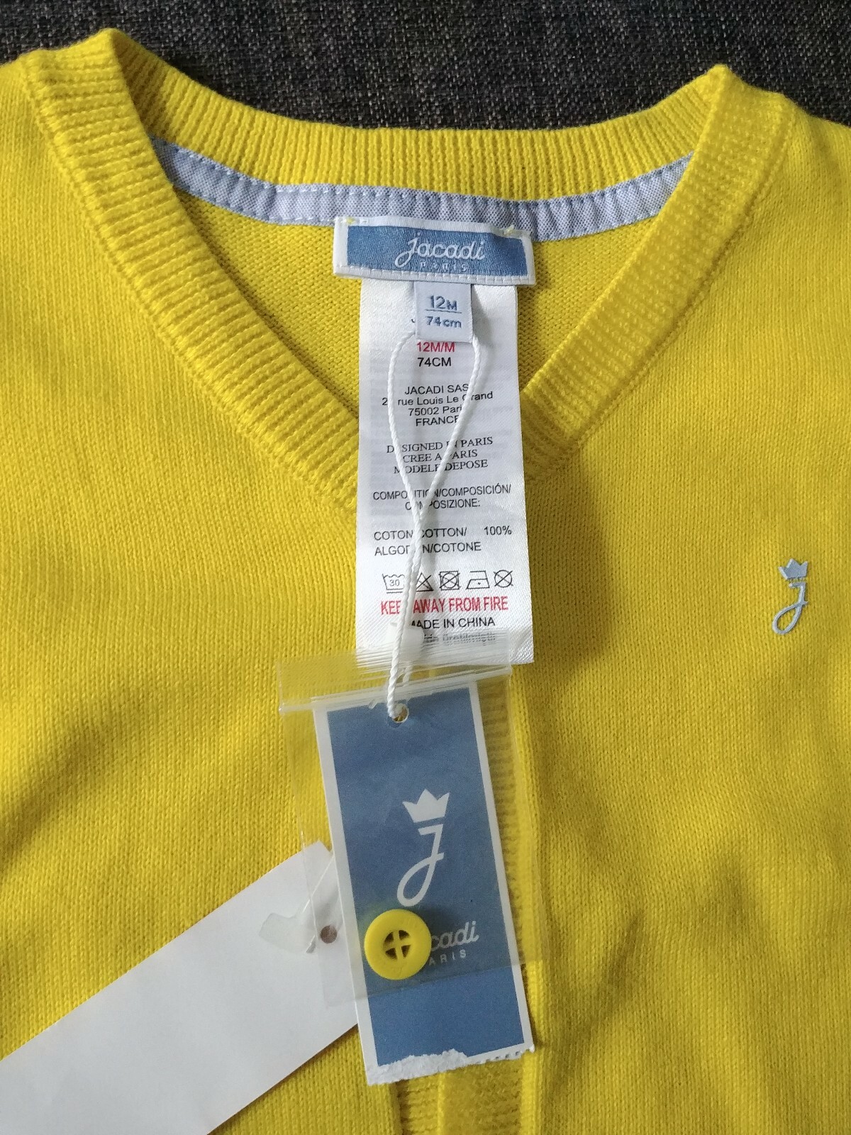 jacadi 12m 74cm Baby boy Oxford collar bodysuit - BLANC JACADI - 12M | JACADI