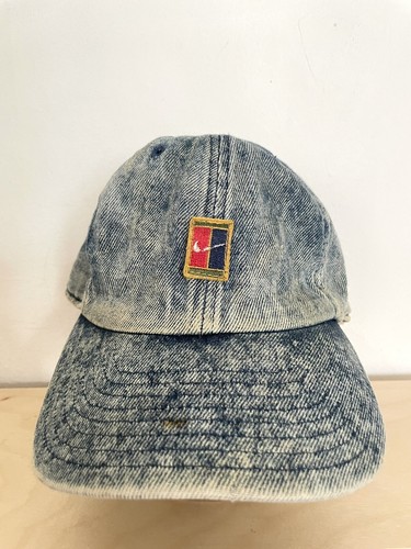 NIKE Challenge Court Acid Wash Denim Hat Cap Strapback Andre