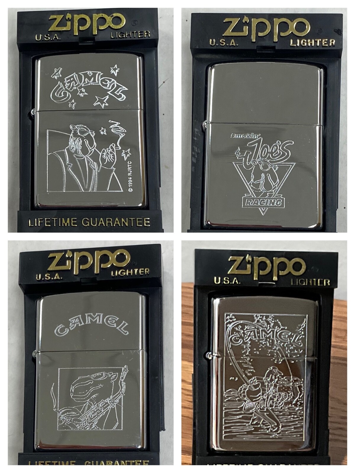 Camel Joe Zippo Lighters in Etched Metal NEW Fishing Smokin Camel Joe Zippo Lighters in Etched Metal NEW Fishing Smokin