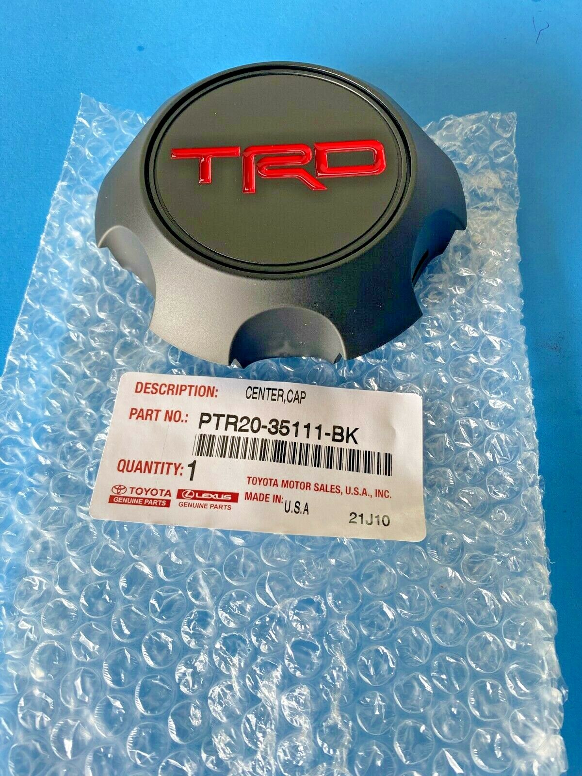 1-PC PK GENUINE 4RUNNER (18-19) TRD Center BLACK Wheel CAP