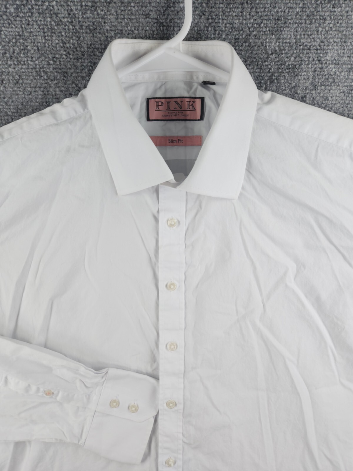 Thomas PINK/ London ホワイト ボタンダウン長袖シャツ Thomas PINK/ London ホワイト ボタンダウン長袖シャツ Luxury