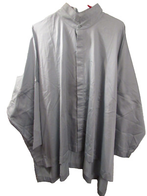 coldwater creek sea glass stretch cotton button-up hi-low top blouse shirt OS