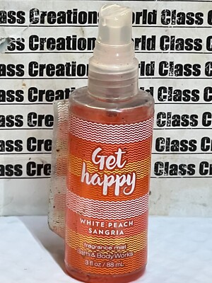 BATH & BODY WORKS GET HAPPY WHITE PEACH SANGRIA FRAGRANCE MIST-3 OZ-ROUGH BOTTLE