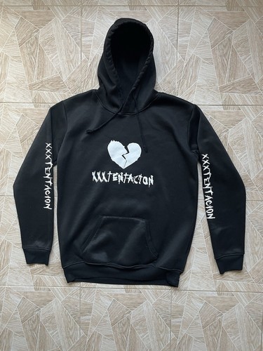 Merchandise Xxxtentacion Big Logo Broken Heart Hoodie Black