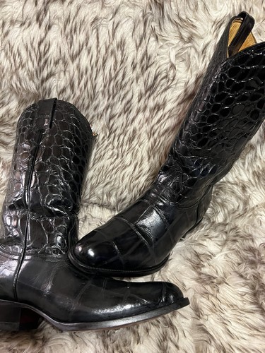 【PORTERNA】Rao Poin Boots ROGER BOOTS MEN QUALITY GATOR PRINT & LEATHER WESTERN BOOT