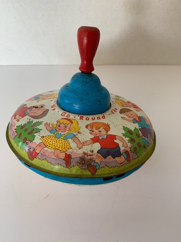 Spinning Top Vintage Ohio Art Tin Litho 