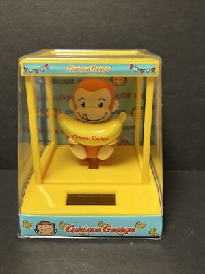 Solar Powered Dancing Bobblehead Toy- Curious George - Blue
