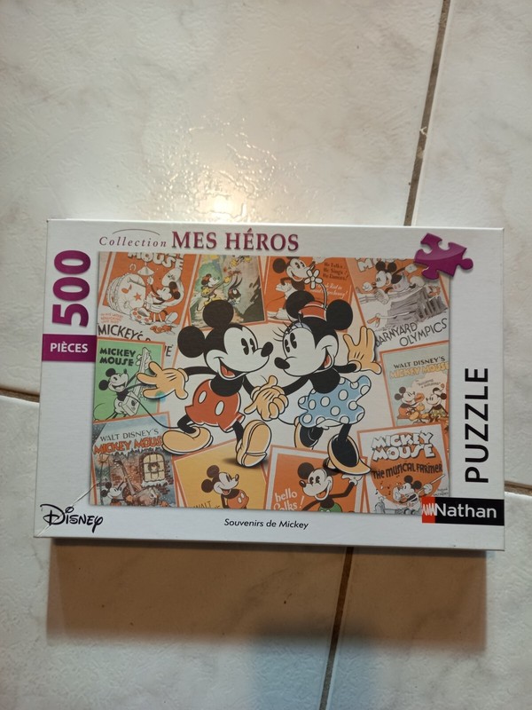 Nathan 87217 6 Puzzle  Disney Souvenirs De Mickey 500 Pieces 