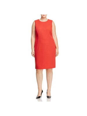 

LAFAYETTE 148 Женское красное креповое платье без рукавов до колена свободного кроя плюс, Красный