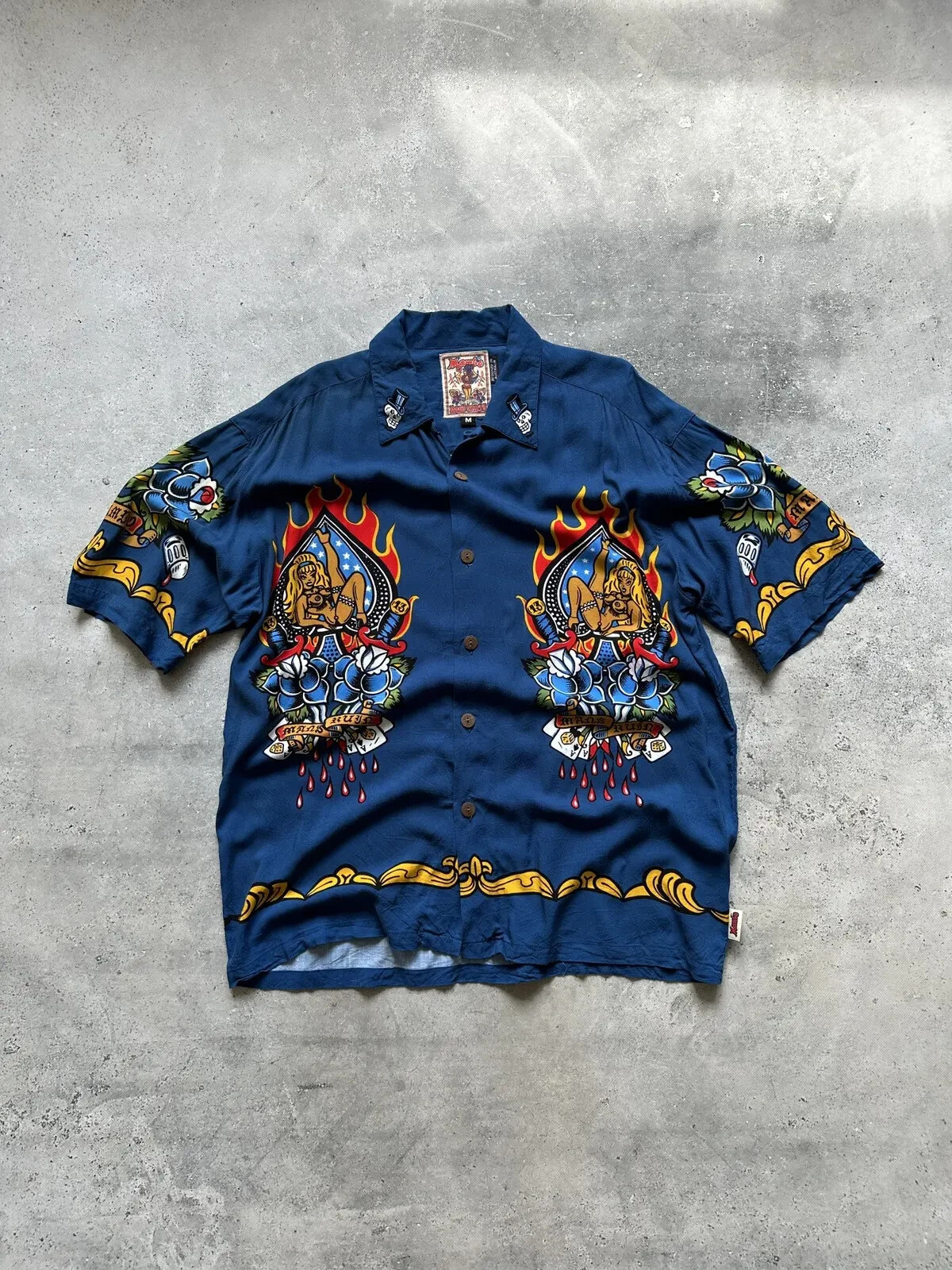 VINTAGE MAMBO LOUD SHIRT MAN'S RUIN 2001 BUTTON UP SHIRT