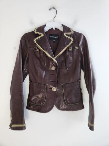 ジャケット・アウター emporio armani wool leather jacket 11aw Emporio Armani Zipped Leather Jacket | Black | FARFETCH