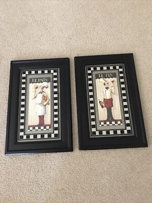 Lot of 2 French  LeVin  &  LePain  framed pictures - NEW, 17  x 11  each