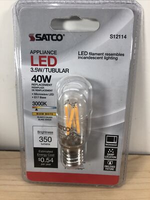 SATCO 3.5 Watt 40W Equivalent Appliance LED Bulbs #S12114 E17 Base