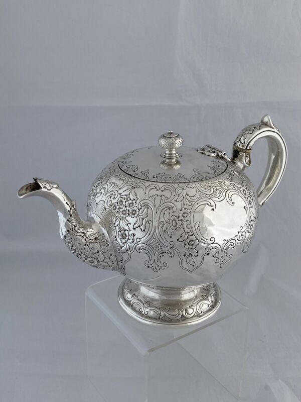 Sterling Silver Tea Pot SCOTTISH 1841 Edinburgh VICTORIAN Antique LARGE SIZE