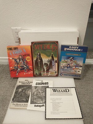Lot of Commodore 64 (C64) Game Box/Instructions Lot - Goonies Moebius - Read!