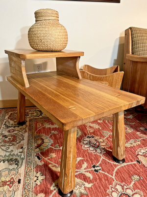 A. Brandt Ft Worth Texas Ranch Oak side end table step table number 1894