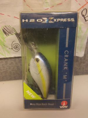 H2OXpress Crank ''M'' Sexy  Blue Back Shad 3' to 5' Depth Fishing Lure New