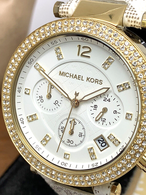 Michael kors gold best sale watch white face