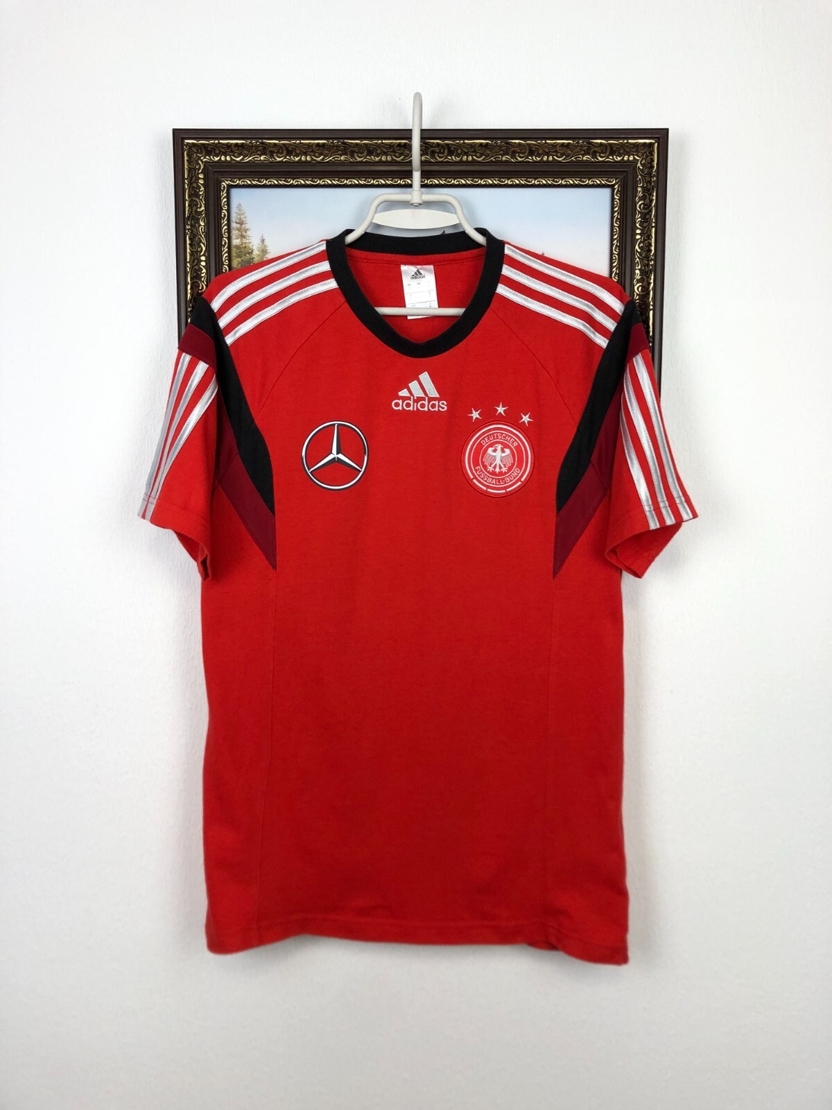 ウェア 90S GERMANY NATIONAL TEAM adidas BENZ L Adidas Germany Football Train Shirt Mercedes Benz Soccer