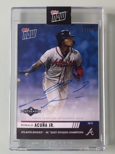 topps now Ronald Acuña Jr auto 49シリ 2019 Topps Now Ronald Acuna Jr Atlanta Braves Postseason