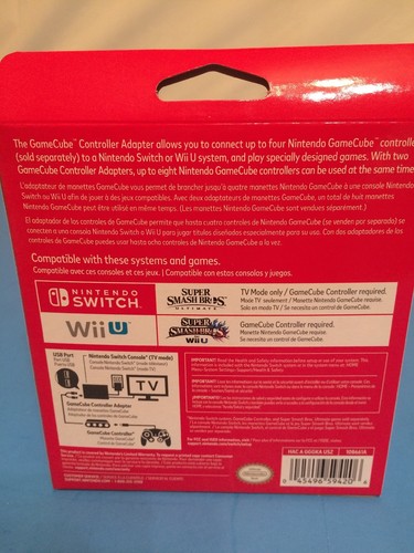 Nintendo Official GameCube Controller Adapter Super Smash Bros Ultimate Edition