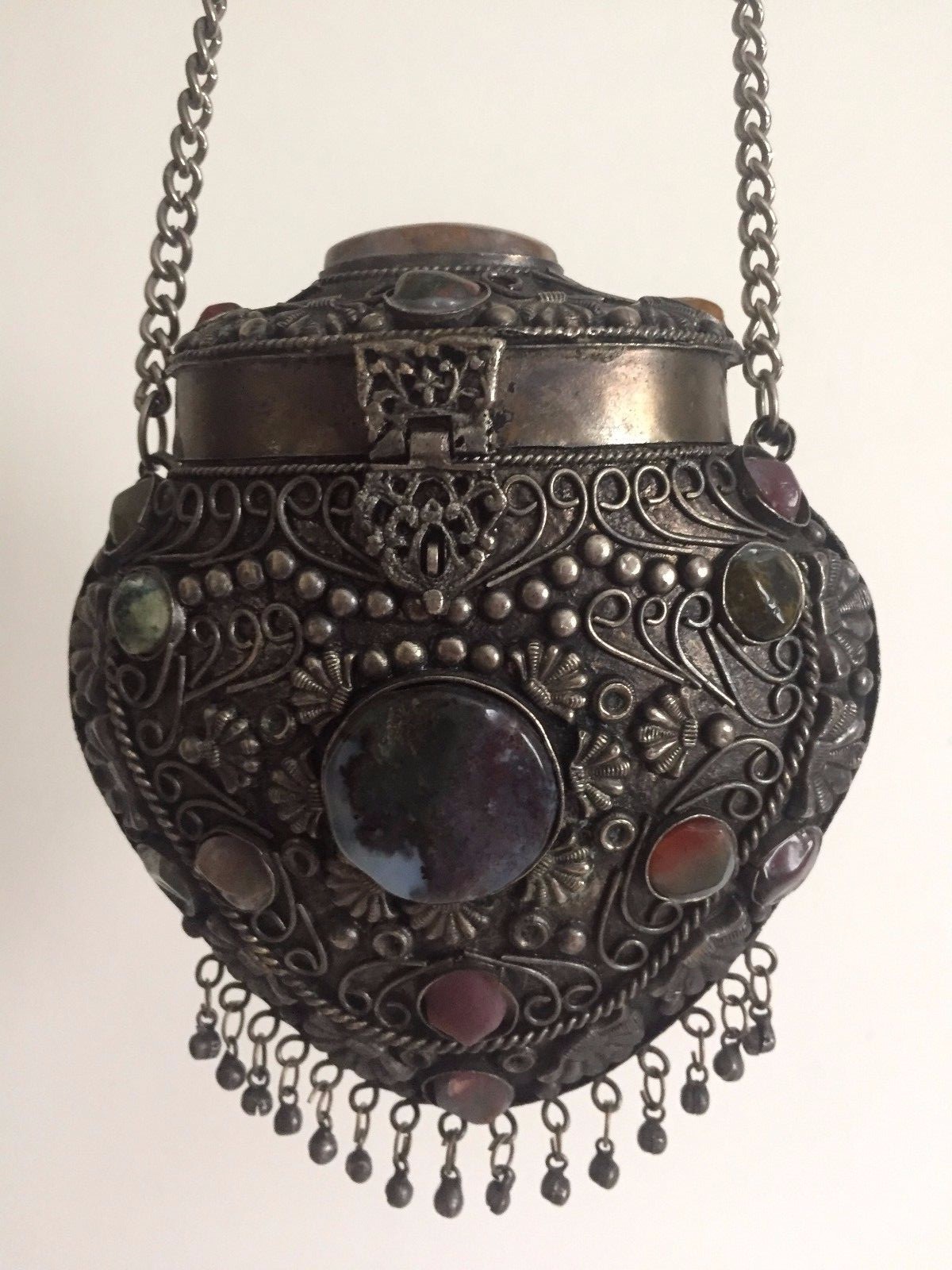 Vintage primitive bag 1900s 民族 アンティーク VINTAGE 1960'S TIBET HANDCRAFTED METAL & SEMI PRECIOUS