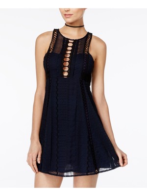 

FREE PEOPLE Женское темно-синее вечернее платье выше колена без рукавов + расклешенное вечернее платье, Navy